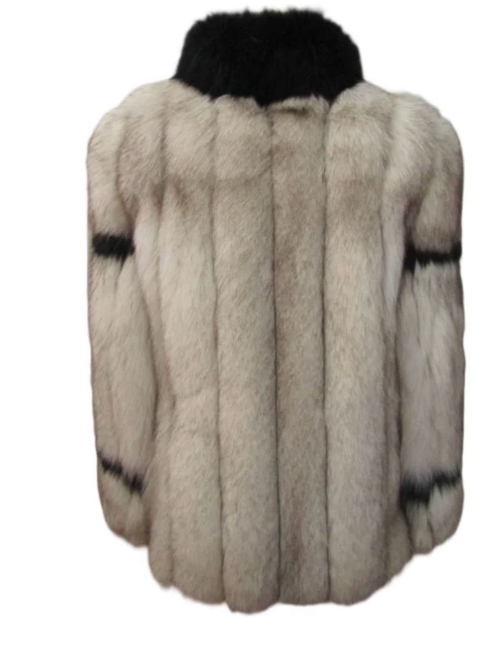 Saga Furs Two-Tone Fur Jacket in Cream and Black - Picture 2 of 3